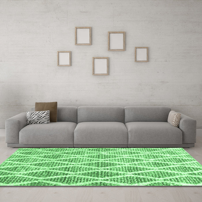 Machine Washable CON3022X Emerald Green CON3022X Area Rugs in a Living Room,, wshcon3022emgrn