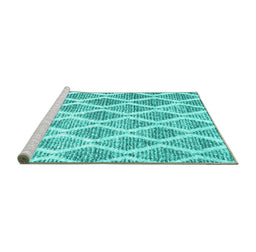 Sideview of Machine Washable CON3022X Turquoise CON3022X Area Rugs, wshcon3022turq