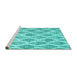 Sideview of Machine Washable CON3022X Turquoise CON3022X Area Rugs, wshcon3022turq