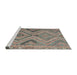 Serging Thickness of Contemporary Dark Almond Brown Abstract Machine Washable Rug, wshcon3023