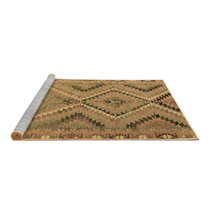 Sideview of Machine Washable CON3023X Brown CON3023X Rug, wshcon3023brn
