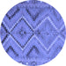 Round Machine Washable CON3023X Blue CON3023X Rug, wshcon3023blu