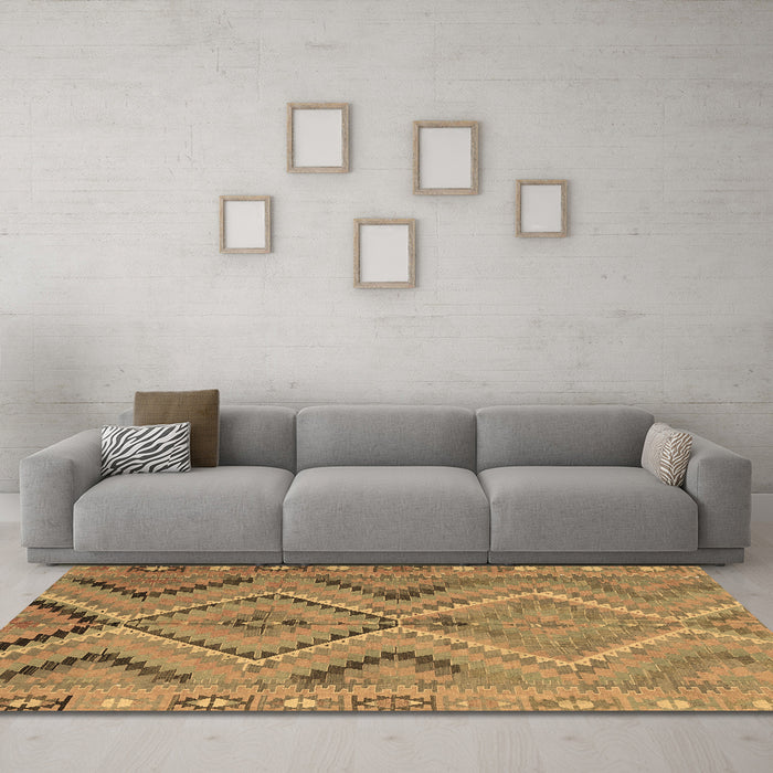 Machine Washable CON3023X Brown CON3023X Rug in a Living Room,, wshcon3023brn
