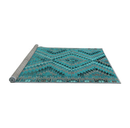 Sideview of Machine Washable CON3023X Light Blue CON3023X Rug, wshcon3023lblu