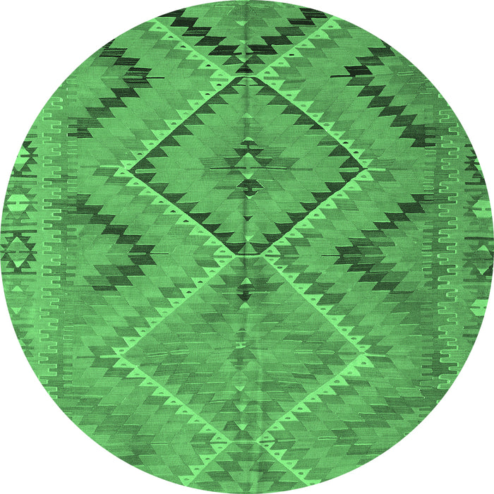 Round Machine Washable CON3023X Emerald Green CON3023X Area Rugs, wshcon3023emgrn