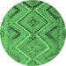 Round Machine Washable CON3023X Emerald Green CON3023X Area Rugs, wshcon3023emgrn