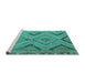 Sideview of Machine Washable CON3023X Turquoise CON3023X Area Rugs, wshcon3023turq