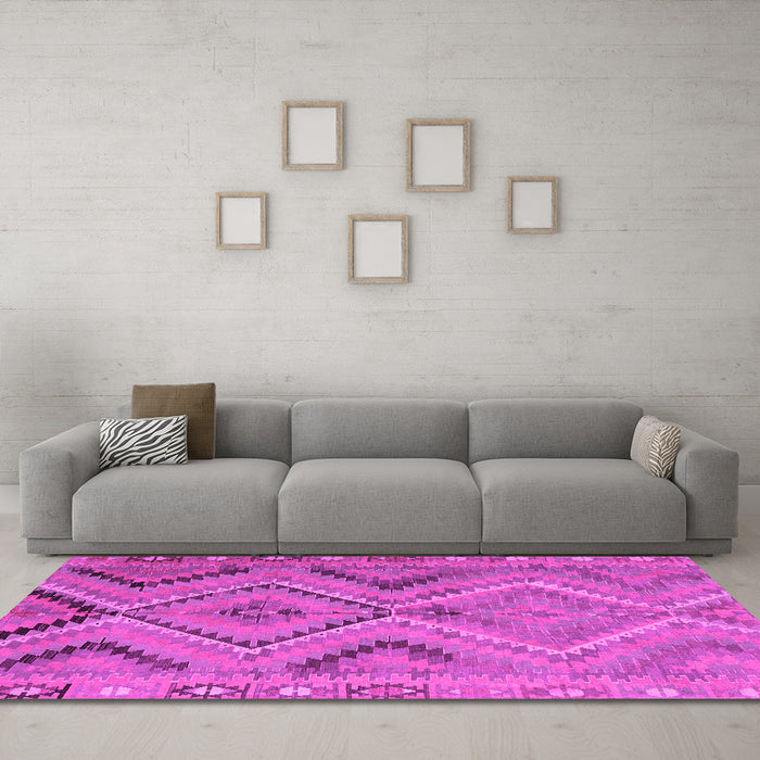 Machine Washable CON3023X Pink CON3023X Rug in a Living Room, wshcon3023pnk