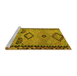 Sideview of Machine Washable CON3024X Yellow CON3024X Rug, wshcon3024yw
