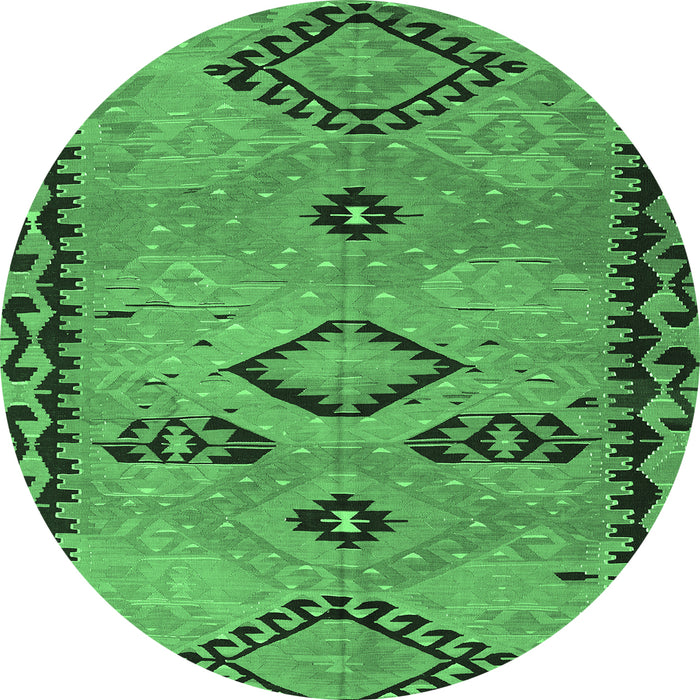 Round Machine Washable CON3024X Emerald Green CON3024X Area Rugs, wshcon3024emgrn