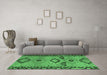 Machine Washable CON3024X Emerald Green CON3024X Area Rugs in a Living Room,, wshcon3024emgrn