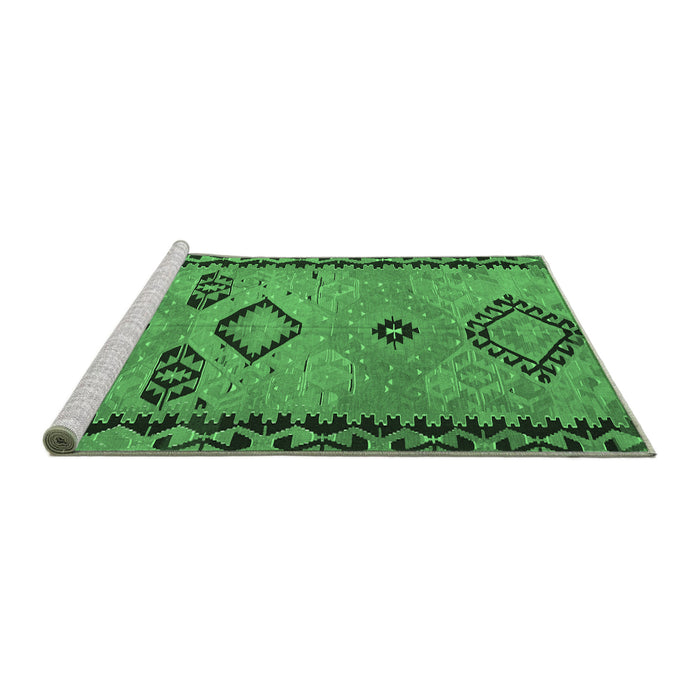 Sideview of Machine Washable CON3024X Emerald Green CON3024X Area Rugs, wshcon3024emgrn