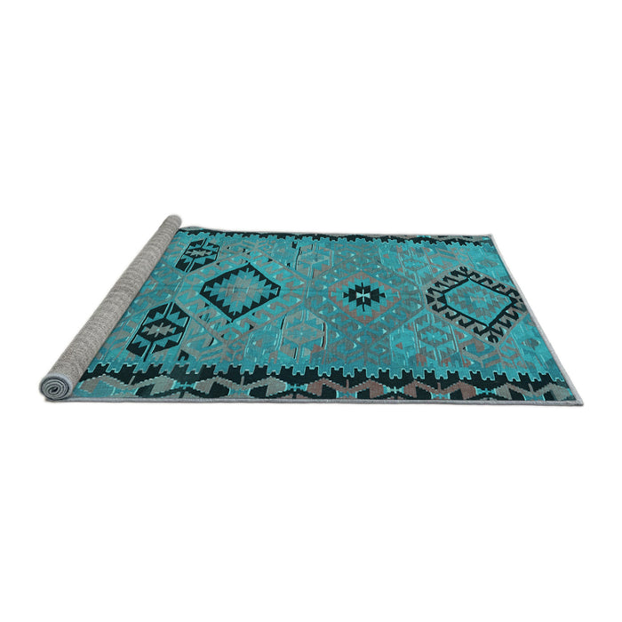 Sideview of Machine Washable CON3024X Light Blue CON3024X Rug, wshcon3024lblu