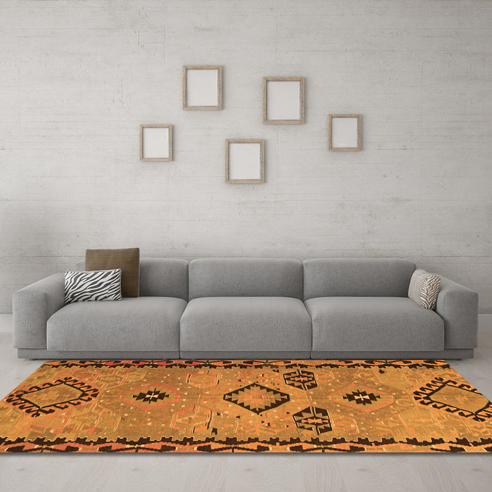 Machine Washable CON3024X Orange CON3024X Area Rugs in a Living Room, wshcon3024org