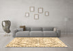 Machine Washable Abstract Brown Contemporary Rug in a Living Room,, wshcon3025brn