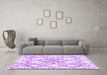 Machine Washable Abstract Purple Contemporary Area Rugs in a Living Room, wshcon3025pur