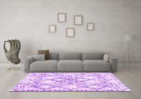 Machine Washable Abstract Purple Contemporary Rug, wshcon3025pur