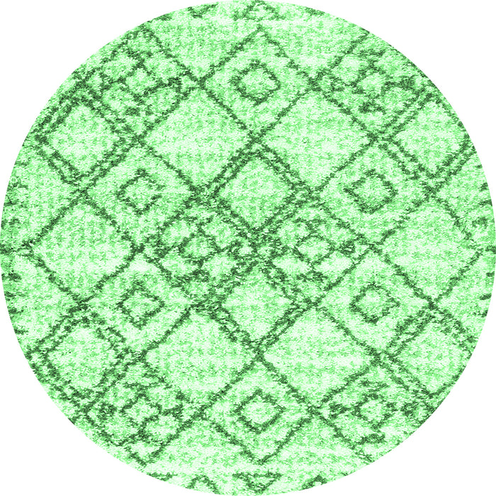 Round Abstract Emerald Green Contemporary Rug, con3025emgrn