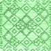 Square Machine Washable Abstract Emerald Green Contemporary Area Rugs, wshcon3025emgrn