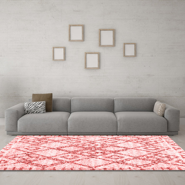 Contemporary Red Washable Rugs