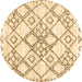 Round Machine Washable Abstract Brown Contemporary Rug, wshcon3025brn