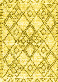 Abstract Yellow Contemporary Rug, con3025yw