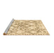 Sideview of Machine Washable Abstract Brown Contemporary Rug, wshcon3025brn