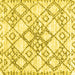 Square Machine Washable Abstract Yellow Contemporary Rug, wshcon3025yw