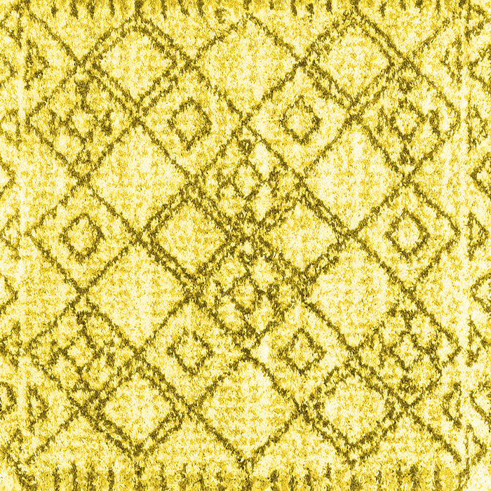 Square Abstract Yellow Contemporary Rug, con3025yw