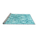 Sideview of Machine Washable Abstract Light Blue Contemporary Rug, wshcon3025lblu