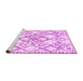 Sideview of Machine Washable Abstract Pink Contemporary Rug, wshcon3025pnk