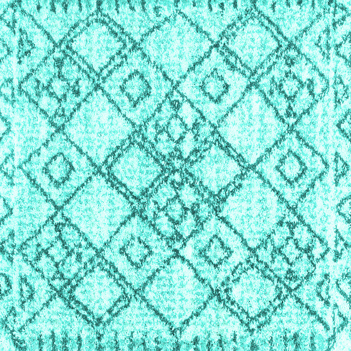 Square Abstract Turquoise Contemporary Rug, con3025turq