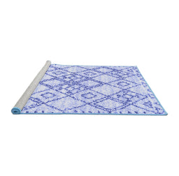 Sideview of Machine Washable Abstract Blue Contemporary Rug, wshcon3025blu