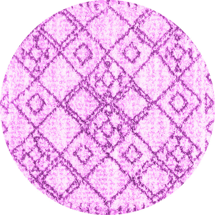 Round Abstract Pink Contemporary Rug, con3025pnk