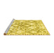 Sideview of Machine Washable Abstract Yellow Contemporary Rug, wshcon3025yw