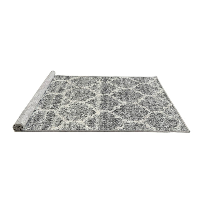 Serging Thickness of Machine Washable Contemporary Grey Gray Rug, wshcon3026