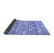 Sideview of Trellis Blue Modern Rug, con3026blu