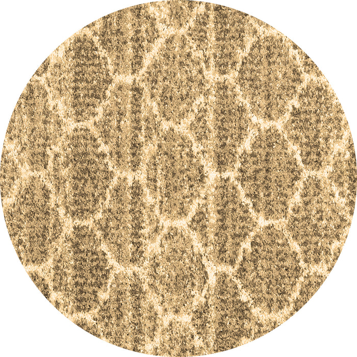 Round Machine Washable Trellis Brown Modern Rug, wshcon3026brn