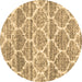 Round Machine Washable Trellis Brown Modern Rug, wshcon3026brn