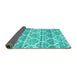 Sideview of Trellis Turquoise Modern Rug, con3026turq