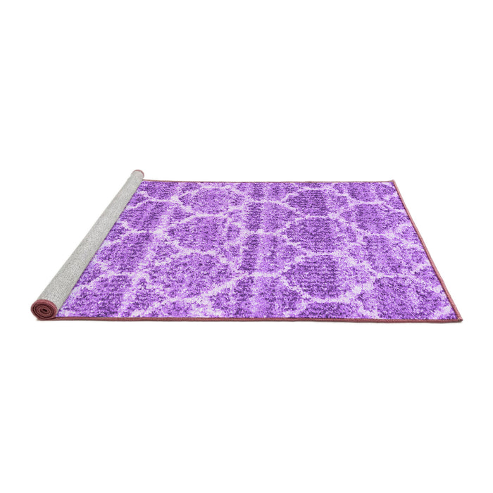 Sideview of Machine Washable Trellis Purple Modern Area Rugs, wshcon3026pur