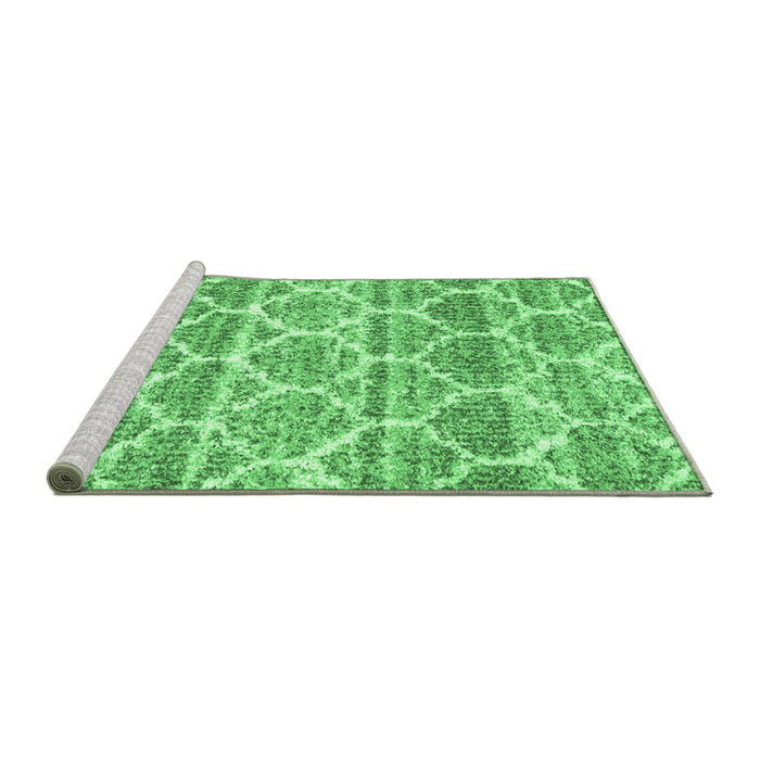 Sideview of Machine Washable Trellis Emerald Green Modern Area Rugs, wshcon3026emgrn