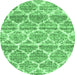 Round Trellis Emerald Green Modern Rug, con3026emgrn