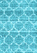 Machine Washable Trellis Light Blue Modern Rug, wshcon3026lblu