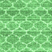 Square Machine Washable Trellis Emerald Green Modern Area Rugs, wshcon3026emgrn