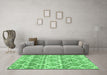 Machine Washable Trellis Emerald Green Modern Area Rugs in a Living Room,, wshcon3026emgrn