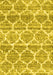 Machine Washable Trellis Yellow Modern Rug, wshcon3026yw