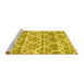 Sideview of Machine Washable Trellis Yellow Modern Rug, wshcon3026yw