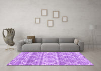 Machine Washable Trellis Purple Modern Rug, wshcon3026pur