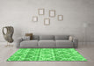 Machine Washable Trellis Green Modern Area Rugs in a Living Room,, wshcon3026grn